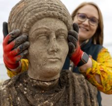 Intact Ancient Roman Busts Found During UK Train Excavation