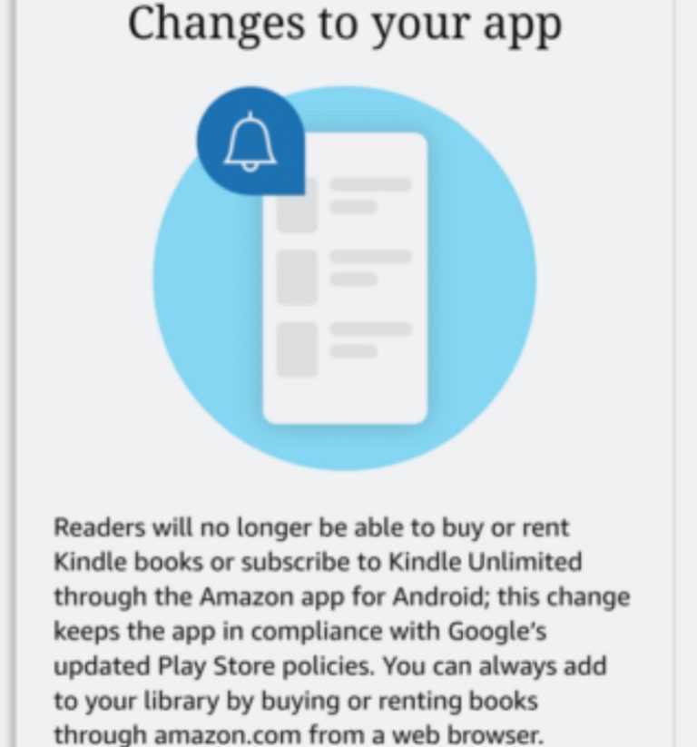 Google Has Turned Off Ability To Buy Kindle, Audible Books In The Amazon App