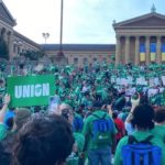 Thousands Of People Demonstrate In Support Of Union Workers At Philadelphia Museum Of Art