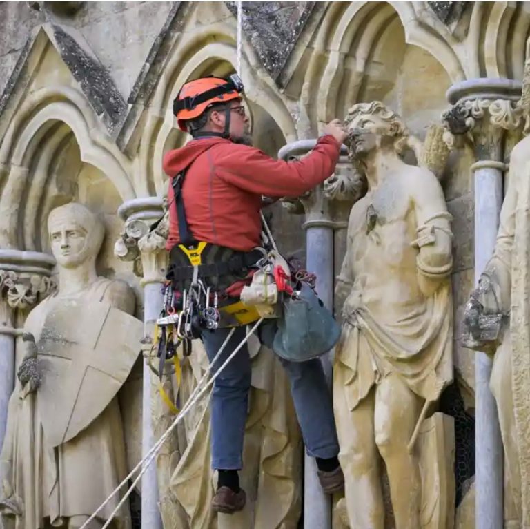 The Cathedral Climbers Working On Salisbury Cathedral
