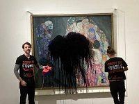 Today In Climate-Protesting Art Vandalism: Actual Oil On A Klimt In Vienna