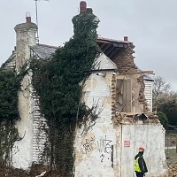 The Latest Banksy Mural Was Demolished As Banksy Took Pictures