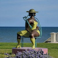 Tschabalala Self Sculpture Of Black Woman Spray-Painted White By Vandals