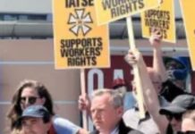 Stagehand And Craft Workers Come Out To Support Writers