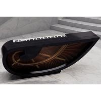 Is This Wing-Shaped, Standing-On-Its-Side Baby Grand Piano Ingenious Or Ridiculous?