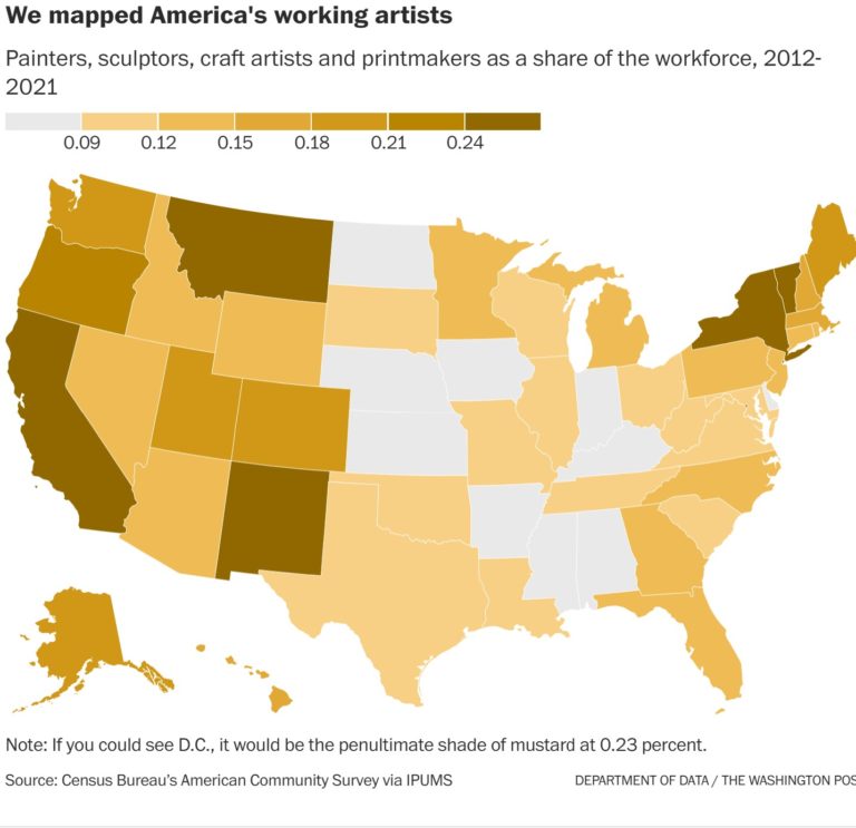 Data Analysis: Where America’s Writers And Artists Come From