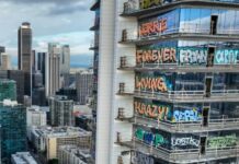 Taggers Cover Stalled LA Tower With Graffiti