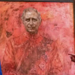 How In The World Did The Royal Portrait Of Charles Turn Into The King In Something That Looks Like A Pool Of Blood?