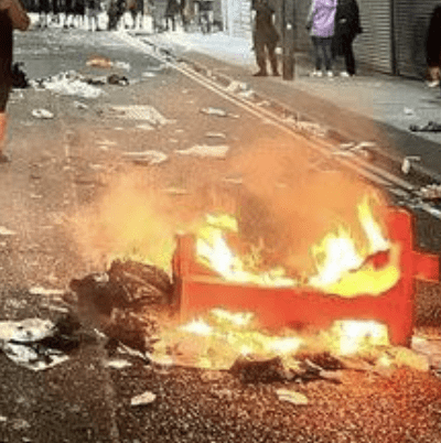 In Liverpool, England, Far-Right Rioters Set Fire To A Community Library