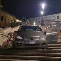 Man Drives Mercedes Down Rome’s Spanish Steps, Gets Stuck