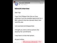 BBC Radio 3 Fires Norman Lebrecht Over Email To Yuja Wang