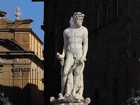 Yet Another Tourist Climbs On The Statuary In Florence And Breaks It