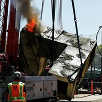 San Francisco’s Notorious Brutalist Fountain Bursts Into Flames As It’s Being Disassembled