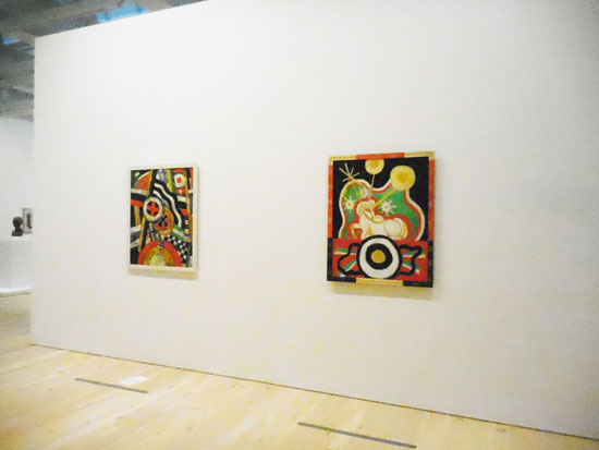 The two Marsden Hartleys that confront visitors coming off the elevator at the beginning of the Whitney's installation Photo by Lee Rosenbaum
