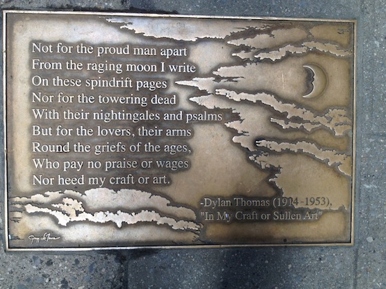 A bronze plaque from 'Library Walk' in midtown Manhattan [designed by Gregg Lefevre, 1998]