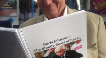 Ken Livingstone, the former socialist mayor of London who was usurped by the egregious Boris Johnson, reads 'The Blonde Beast of Brexit: A Study in Depravity.' Livingstone was on a train to Cambridge, where he was to speak about the state of U.K. politics.