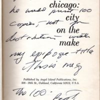 'Chicago: City on the Make' inscribed by Nelson Algren