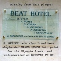 Beat Hotel plaque installed in 2009