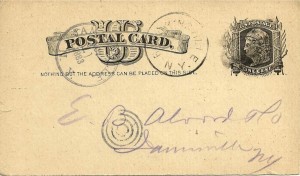 An early (1883) U.S. Postal Card, advertising only, one cent