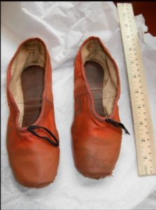 Moira Shearer's slippers worn in "The Red Shoes," from the private collection of director Martin Scorsese, who spearheaded the film's restoration in 2009.