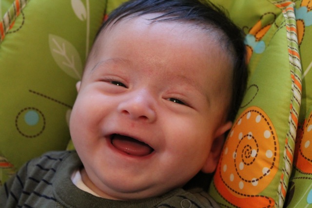 My son Rafa -- first smile on camera